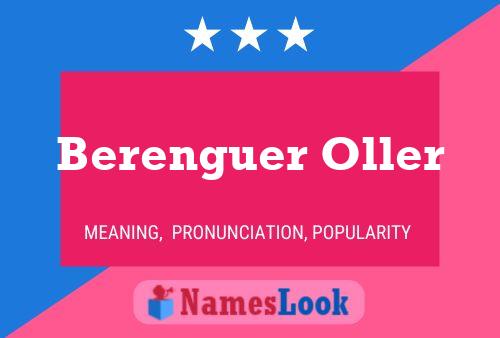 Berenguer Oller Namensposter