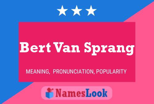 Bert Van Sprang Namensposter