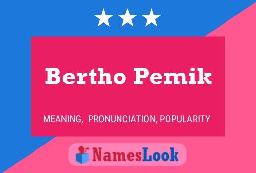 Bertho Pemik Namensposter