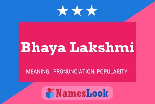 Bhaya Lakshmi Namensposter