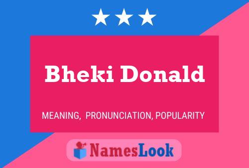 Bheki Donald Namensposter