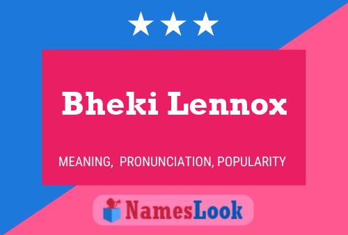 Bheki Lennox Namensposter