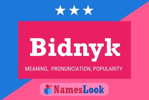 Bidnyk Namensposter