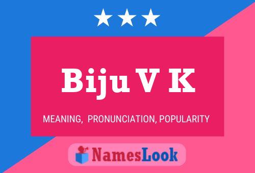 Biju V K Namensposter