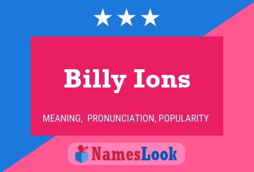 Billy Ions Namensposter