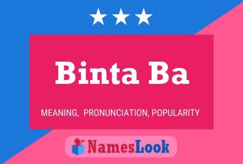 Binta Ba Namensposter