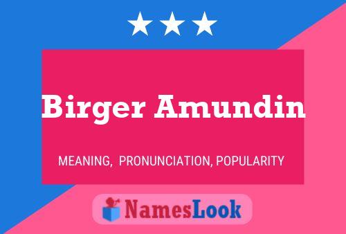 Birger Amundin Namensposter