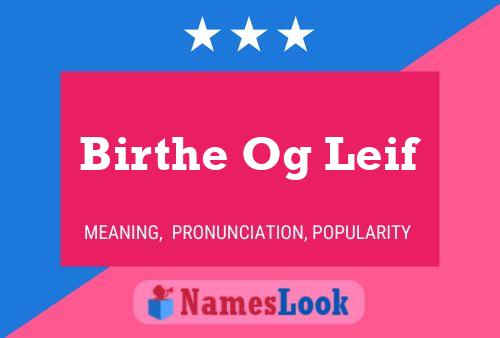 Birthe Og Leif Namensposter