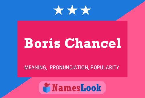 Boris Chancel Namensposter