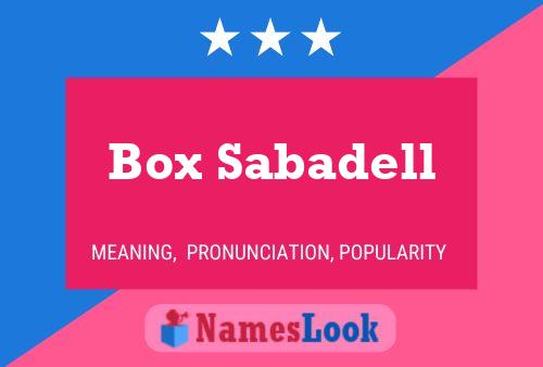 Box Sabadell Namensposter