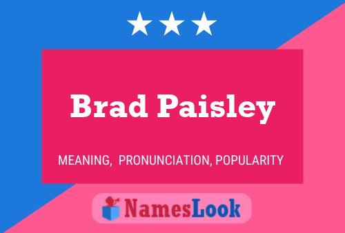 Brad Paisley Namensposter