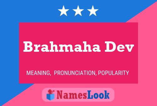 Brahmaha Dev Namensposter