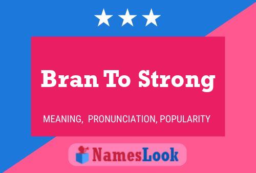 Bran To Strong Namensposter