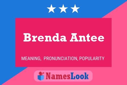 Brenda Antee Namensposter