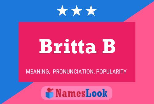 Britta B Namensposter