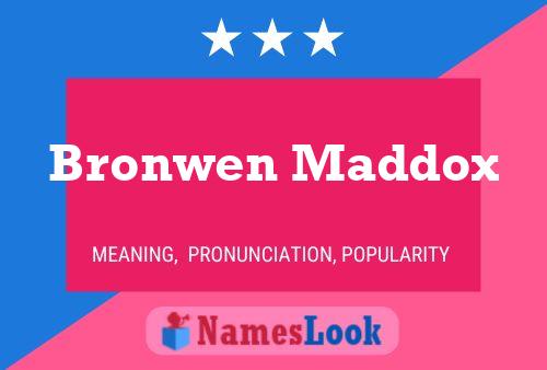 Bronwen Maddox Namensposter