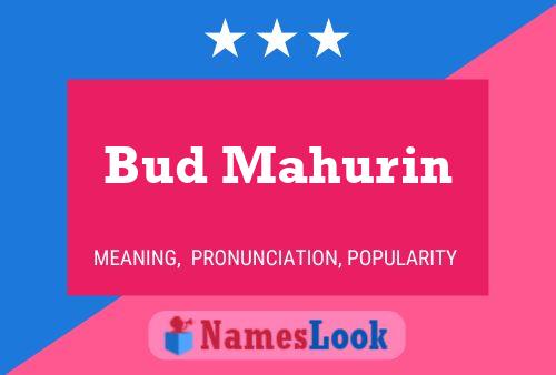 Bud Mahurin Namensposter