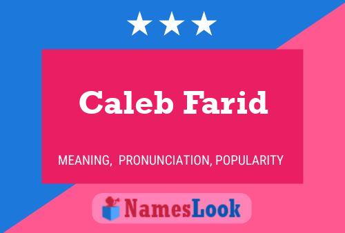 Caleb Farid Namensposter