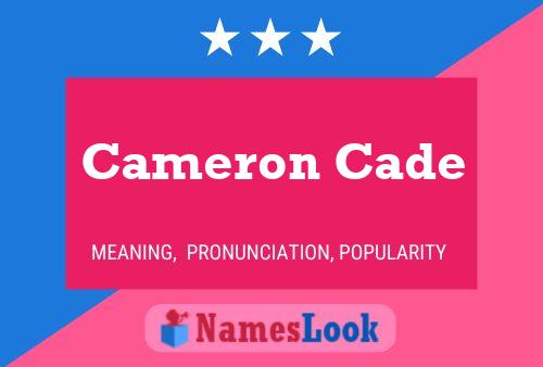 Cameron Cade Namensposter