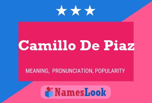 Camillo De Piaz Namensposter