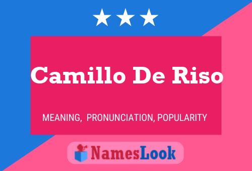 Camillo De Riso Namensposter