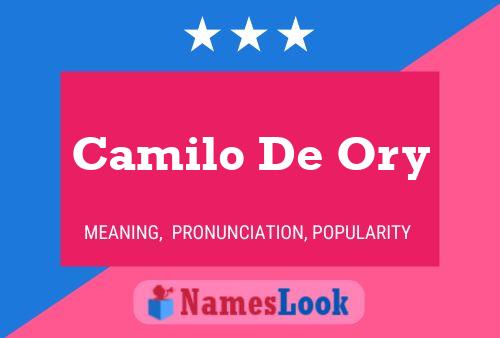 Camilo De Ory Namensposter