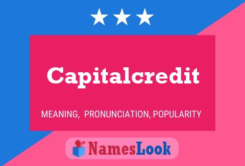 Capitalcredit Namensposter