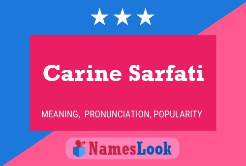 Carine Sarfati Namensposter