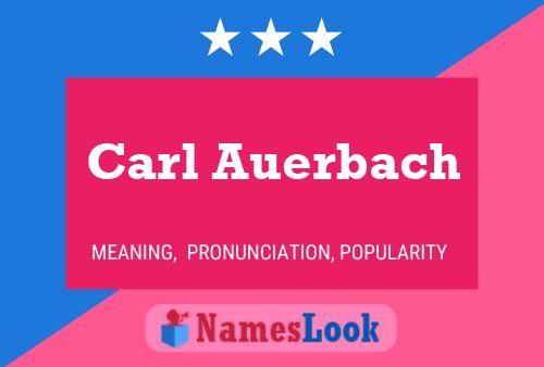 Carl Auerbach Namensposter