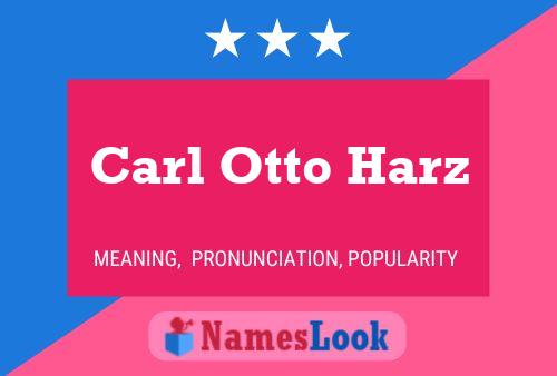 Carl Otto Harz Namensposter