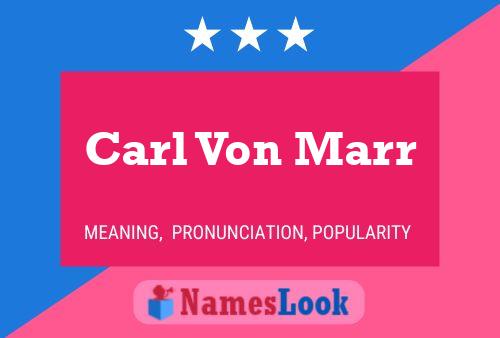 Carl Von Marr Namensposter