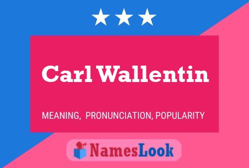 Carl Wallentin Namensposter