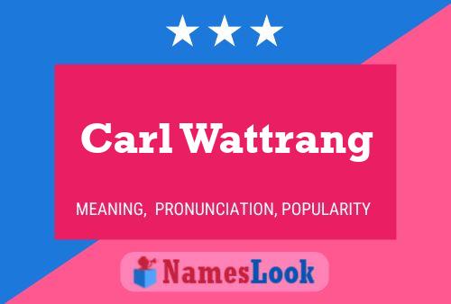 Carl Wattrang Namensposter