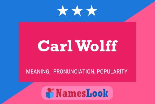 Carl Wolff Namensposter