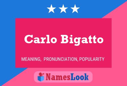 Carlo Bigatto Namensposter