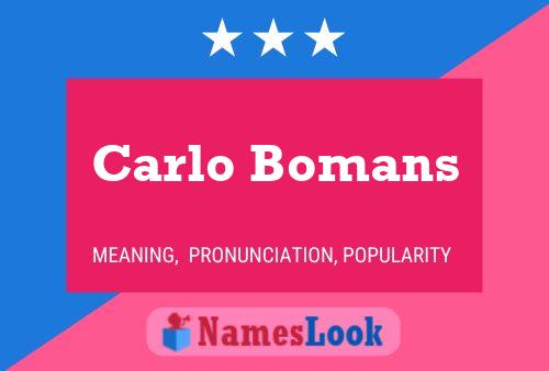 Carlo Bomans Namensposter