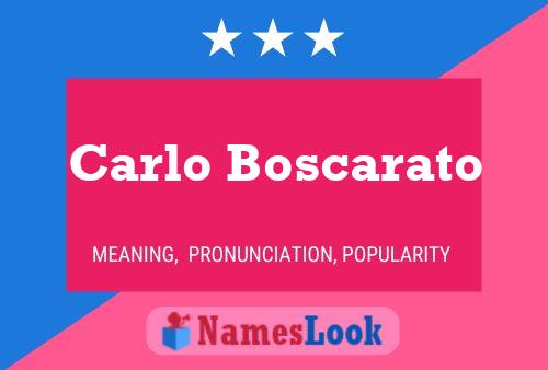 Carlo Boscarato Namensposter