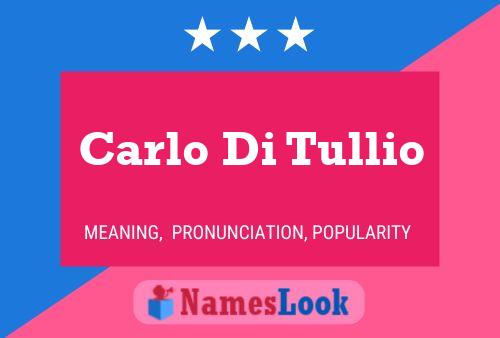 Carlo Di Tullio Namensposter