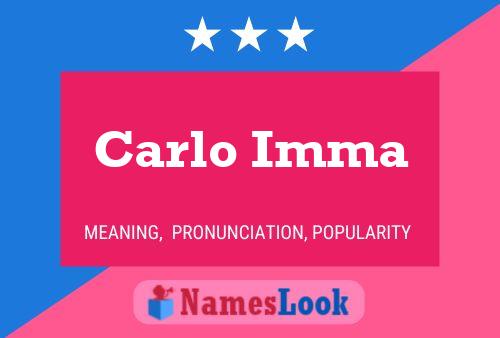 Carlo Imma Namensposter