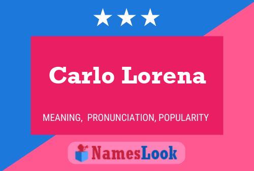 Carlo Lorena Namensposter