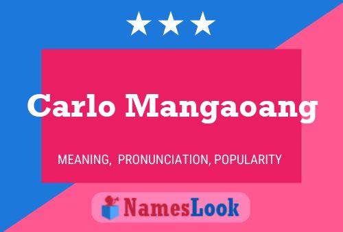 Carlo Mangaoang Namensposter