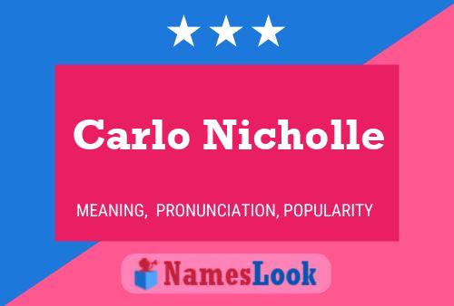 Carlo Nicholle Namensposter