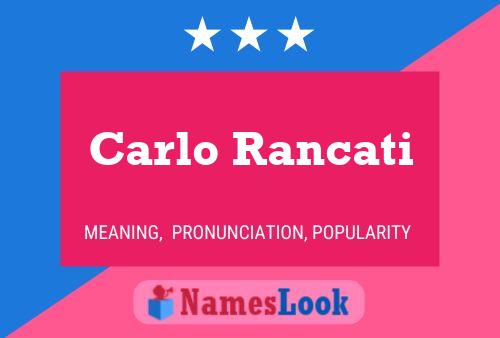 Carlo Rancati Namensposter