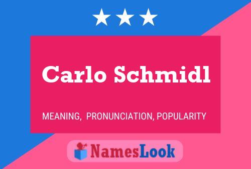 Carlo Schmidl Namensposter