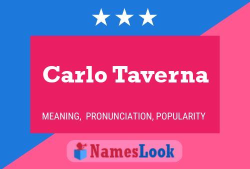 Carlo Taverna Namensposter