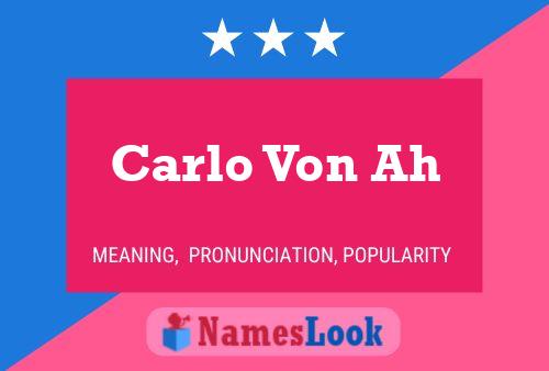 Carlo Von Ah Namensposter