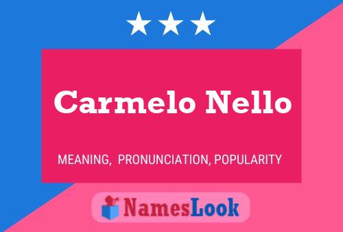 Carmelo Nello Namensposter