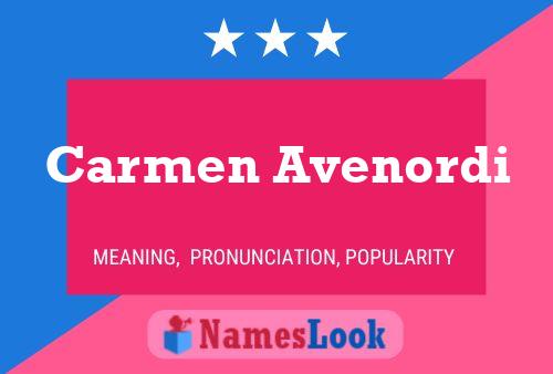 Carmen Avenordi Namensposter