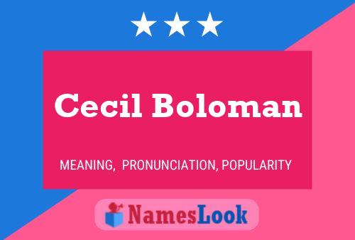 Cecil Boloman Namensposter