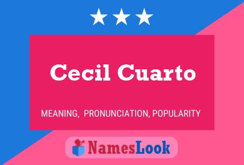 Cecil Cuarto Namensposter